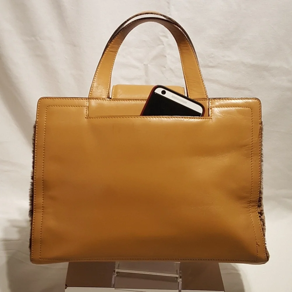 Yellow Leather Top-Handle Bag